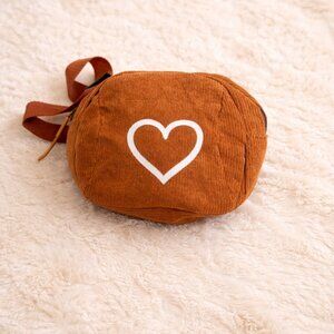 Corduroy Crossbody Bag Heart Design Valentine Gift for Her Mini Shoulder Bag